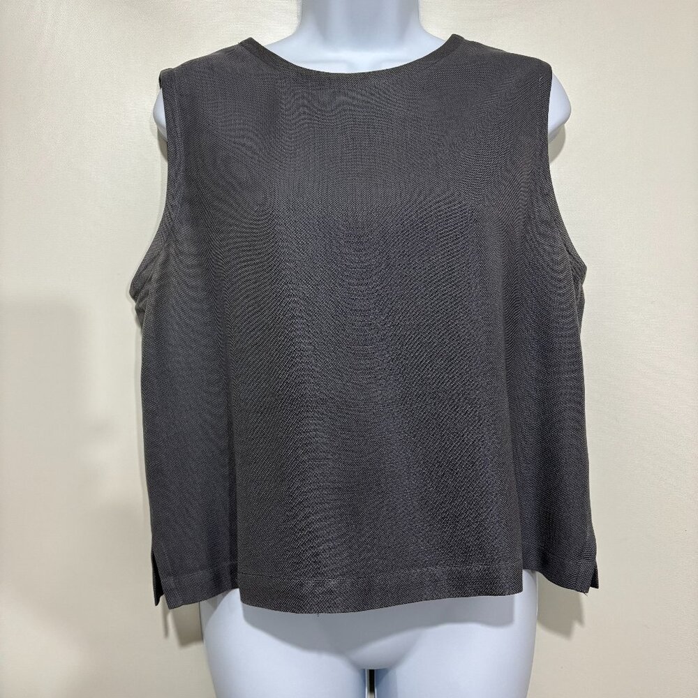 Eileen Fisher NY M Gray Sleeveless Shell Tank Top